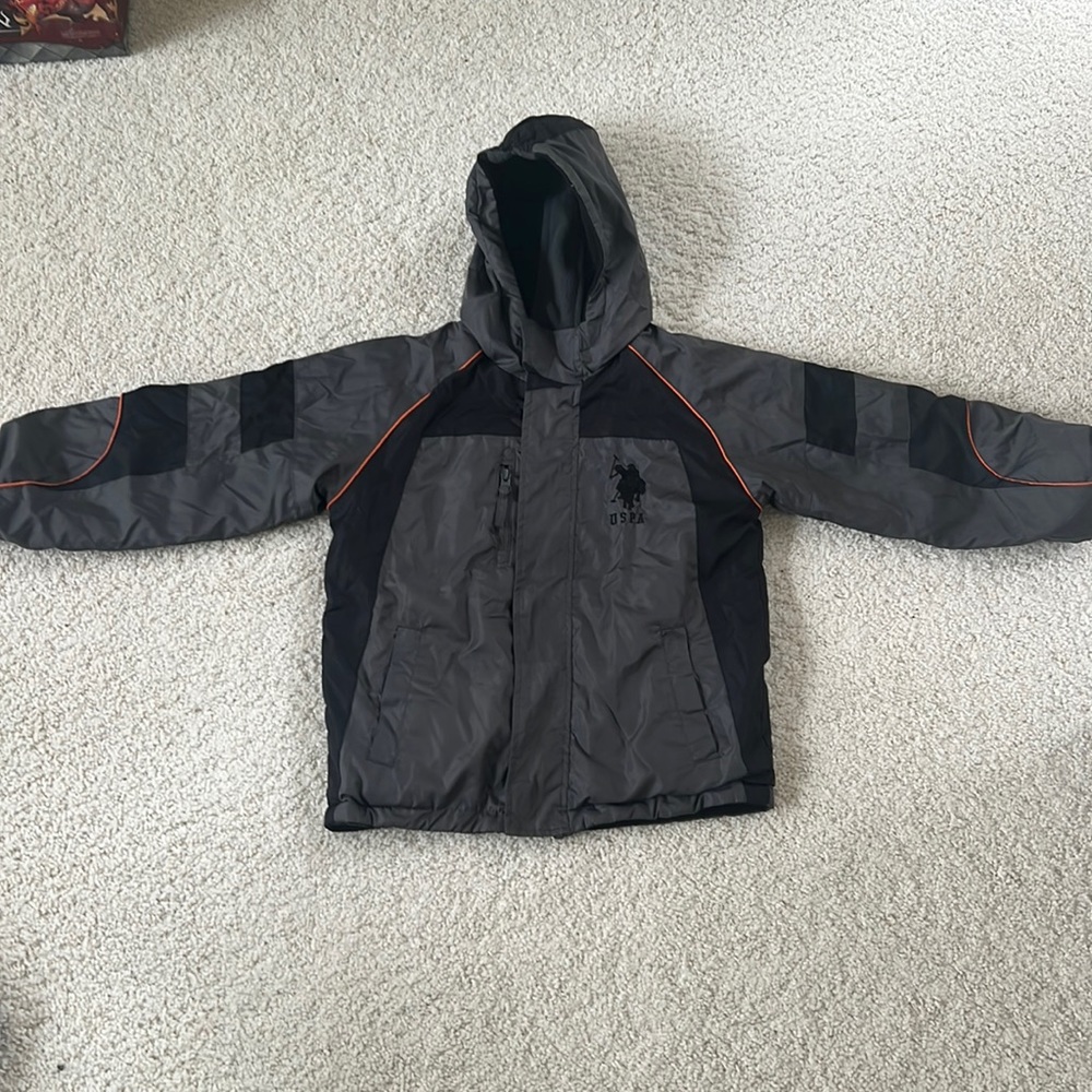 US Polo full zip jacket, fleece lined; size small boys